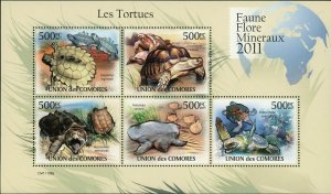 Turtles Stamp Pelochelys Cantorii Geochelone Sulcata S/S MNH #3007-3011