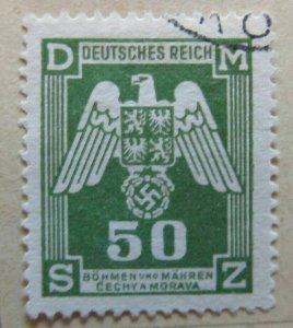 1943 A6P35F169 Germany Bohemia and Moravia Official Stamp 50h Used-