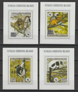 MADAGASCAR 1988 WWF SG 671/4 MS 677 MNH