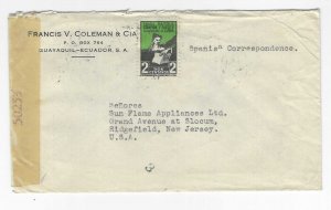 ECUADOR/USA WW2 CENSORED CVR 1944