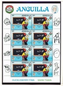 ANGUILLA - #653-656 & 654A - VF MNH set & S/S - Disney Huckleberry Finn