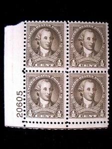 US - SCOTT# 704 - PLATE BLOCK 4 - MNH - CAT VAL $10.00