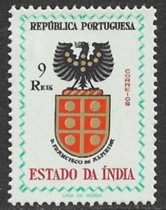 PORTUGUESE INDIA 1958 9r ARMS Issue Sc 562 MH