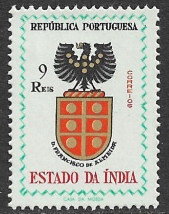 PORTUGUESE INDIA 1958 9r ARMS Issue Sc 562 MH