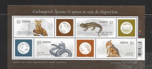 CANADA #2173 ENDANGERED SPECIES S/S MNH