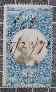 Scott R123 $2.00 Revenue Used Nice Stamp SCV $25.00