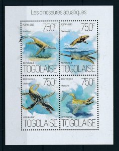 [106202] Togo 2013 Prehistoric animals dinosaurs marine life Sheet MNH