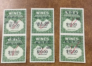 US WINE Stamps Scott RE180 lot of 10 used