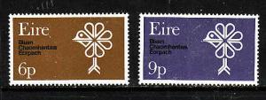 Ireland-Sc#277-8-unused NH set-Birds-Trees & Shamrock-1970-