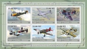 Mozambique - Aviation on Stamps - 6 Stamp  Sheet  13A-197