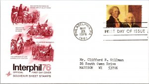 FDC 1976 SC #1687 Artcraft Cachet - Philadelphia, PA - Single - J1307