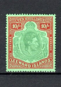 Leeward Islands 1945 10s green and red/green ordinary paper SG 113b MH 