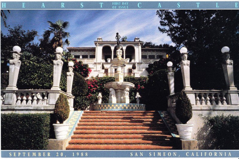 USPS 1st Day Ceremony Program UX125 C1 Hearst Castle Postal Card San Simeon 1988