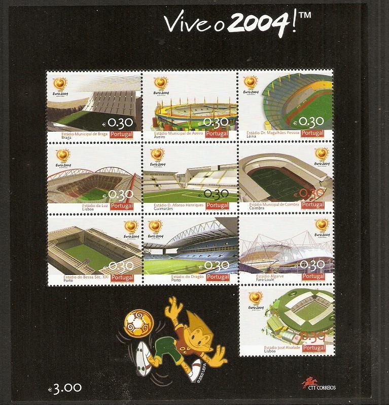 Portugal 2003 Scott 2603 Soccer Stadiums for 2004 Championships MNH