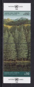 United Nations Geneva  #165-166a  MNH  1988 survival of the forest . pair