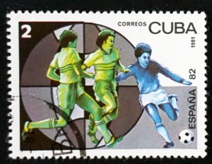 CUBA Sc# 2392  WORLD CUP OF SOCCER football 2c  1981  used / cto