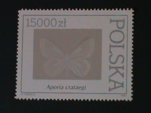 POLAND-1991-SC#3056  LOVELY BEAUTIFUL BUTTERFLY-HOLOGRAM STAMP, MNH-VF RARE