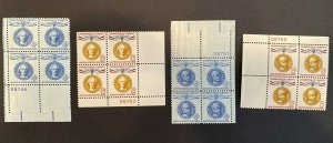 US Stamps- SC# 1062/1175 - Champions of Liberty - Plate Blocks - CV $17.45