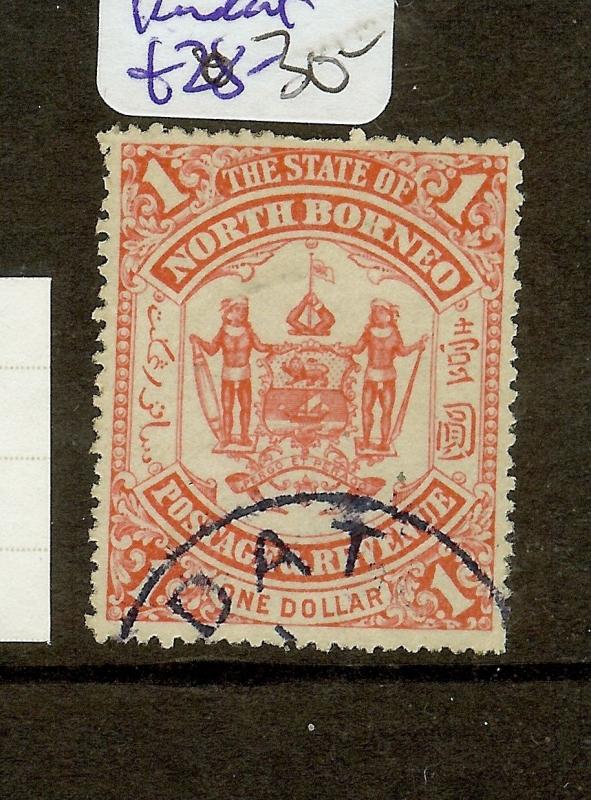 NORTH BORNEO (P0601B) $1.00  ARMS,  LION  SG83 KUDATL    VFU