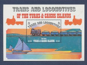 TURKS & CAICOS - Scott 554 - MNH S/S - Trains