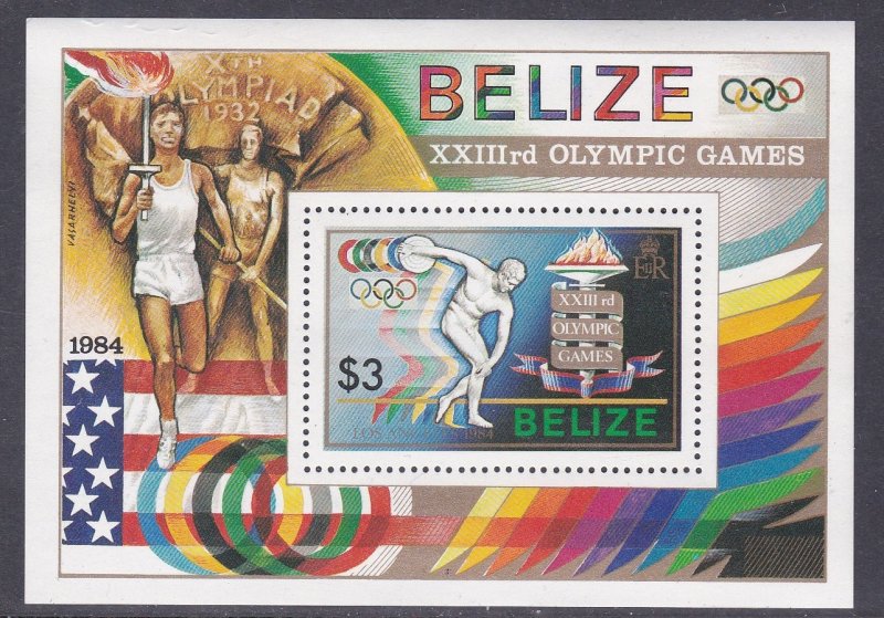 Belize # 717-720 & 721, Los Angeles Summer Olympics, Mint NH, 1/2 Cat