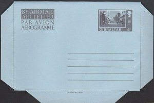 GIBRALTAR QE 4p Street scene aerogramme fine unused.........................J929