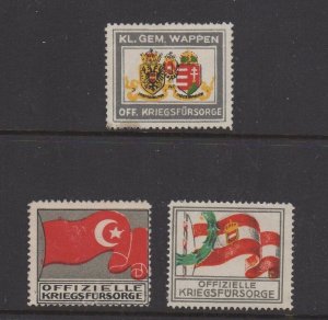 Germany - Group of 3 War Veterans Charity Fundraising Stamps -NG 