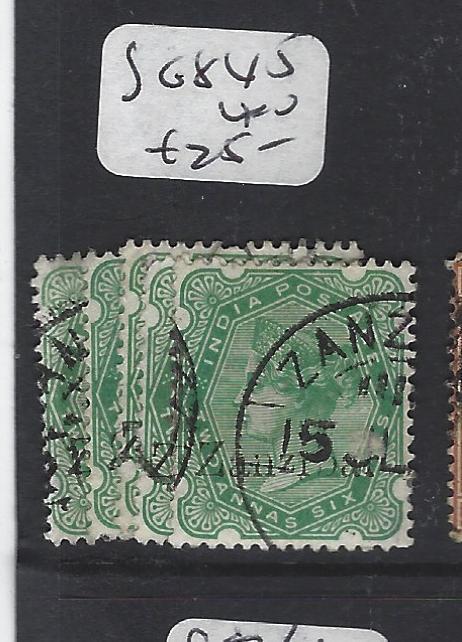  ZANZIBAR  (PP0809B) QV ON INDIA 2A 6P   SG 8 X 5   ASST  VFU  