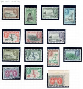 NYASALAND 1945 GVI Complete set to �1 mint - 42782