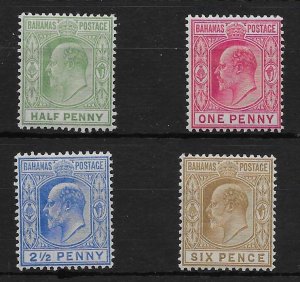 BAHAMAS SG71/4 1906-11 DEFINITIVE SET MCA WMK MTD MINT