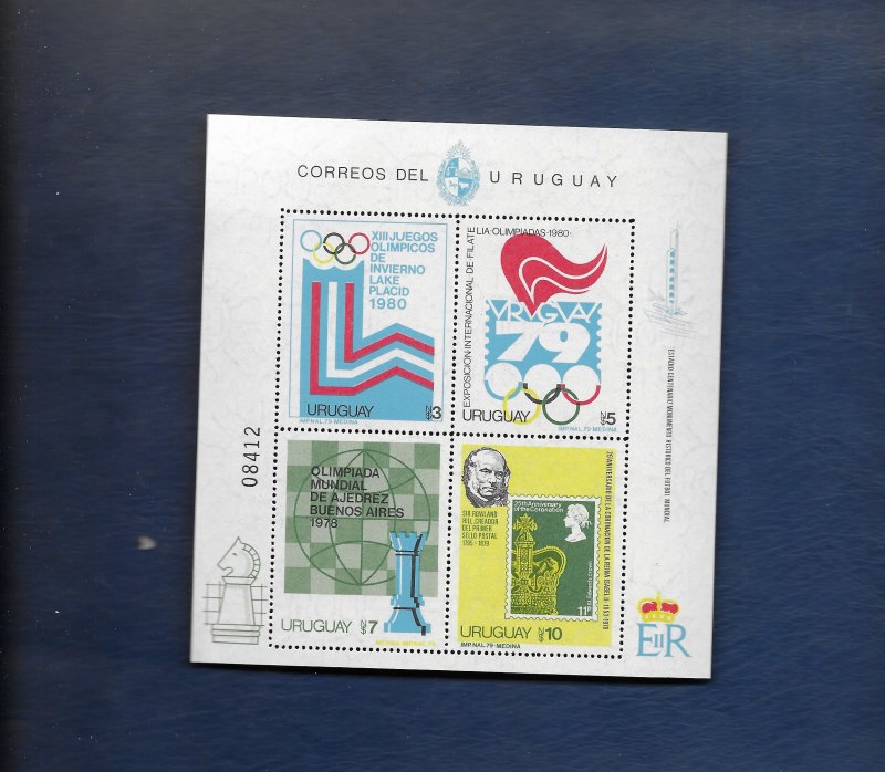 URUGUAY 1980 Chess m/sheet u/mint