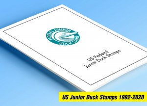 COLOR PRINTED US JUNIOR DUCK STAMPS 1992-2020 STAMP ALBUM PAGES (21 ill. pages)