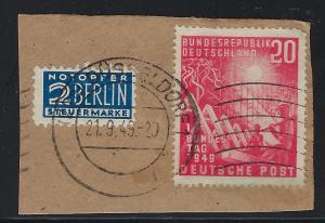 Germany Bund Scott # 666 + RA4, used, opp