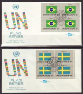 UN New York 399-414 Flags P/B S/16 Geneva U/A FDC