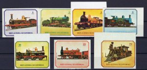 Equatorial Guinea Mi 1361-1367 MNH imperf Trains, Locomotives ZAYIX 0224M0033M