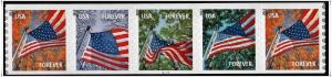 SC#4766-69 (Forever) A Flag For All Seasons Plate Strip of 5