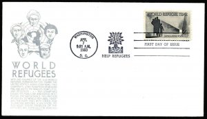 1149 4c World Refugee Year FDC Anderson silver cachet April 7, 1960