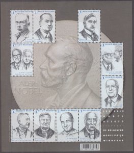 BELGIUM Sc# 2814a-j SHEETLET of 10 DIFFERENT BELGIAN NOBEL LAUREATES