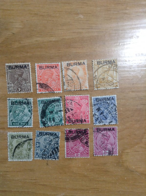 Burma  #  1-12  Used