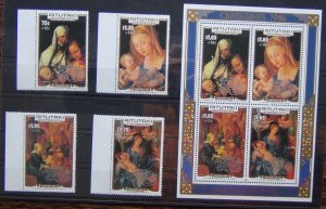 Aitutaki 1986 Visit of Pope John Paul II set & Miniature Sheet MNH