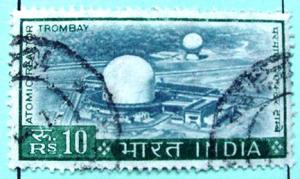 India 422, 10/= Trombay Atomic Power, used single VF