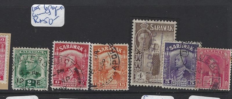 SARAWAK (P1909BB) PACQUETBOT LOT OF 6 STAMPS  VFU