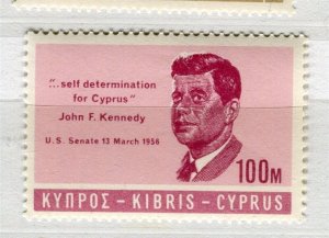 CYPRUS; 1965 early Kennedy Memorial issue MINT MNH unmounted 100M.