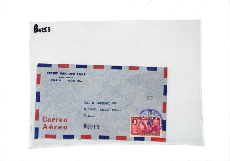 BU253 1941 Costa Rica San Jose Cover PTS