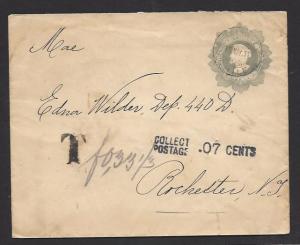 CHILE 1910 5c COLON Columbus Postal Stationery Envelope MELIPILLA to USA TAXED