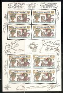 Czechoslovakia 2858 MNH 1992 Europa Sheet of 8