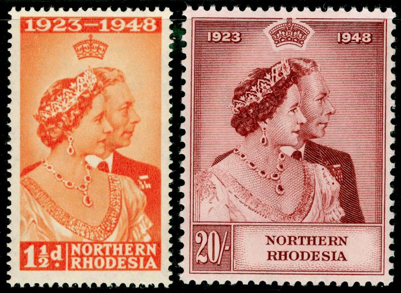 NORTHERN RHODESIA SG48-49, COMPLETE SET, NH MINT. Cat £100. RSW