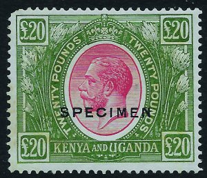KENYA, UGANDA & TANG. (K.U.T.) 1922 £20 red and green hinged mint - 31387