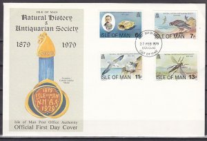 Isle of Man, Scott cat. 142-145. Birds, Shell, Insect issue. First day cover. ^