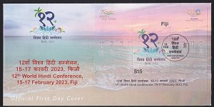 FIJI 2023 World Hindi Conference mini sheet on FDC.........................D5278